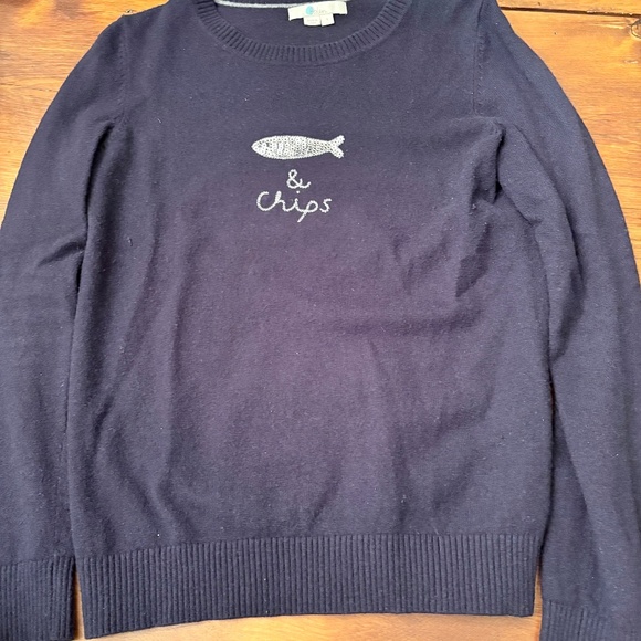 Boden fish and chips navy crew sz S - Picture 3 of 5